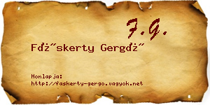 Fáskerty Gergő névjegykártya