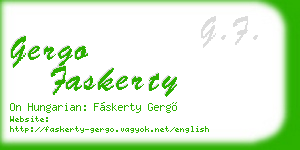 gergo faskerty business card